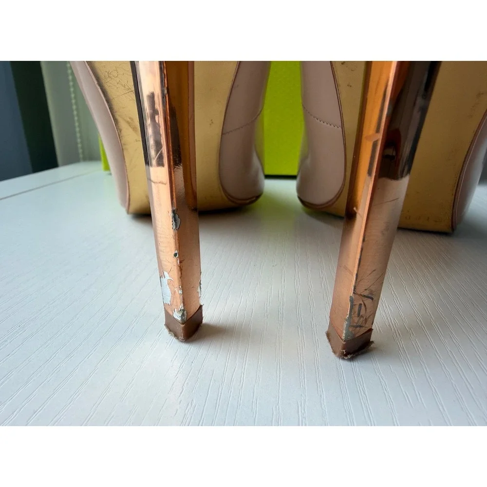 Ted Baker Nude Pointed Toe Pumps Rose Gold Heel EU 39 US 8